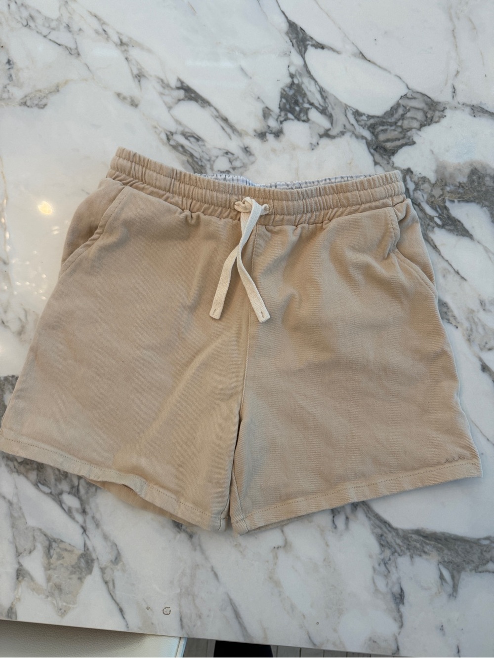 Kids Beige Drawstring Lounge Shorts
